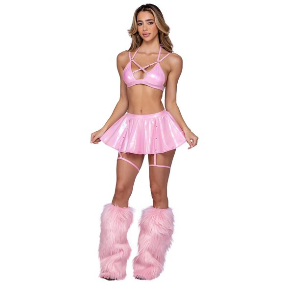 Baby Pink Furry Leg Warmers Boot Covers - Picture 3 of 4